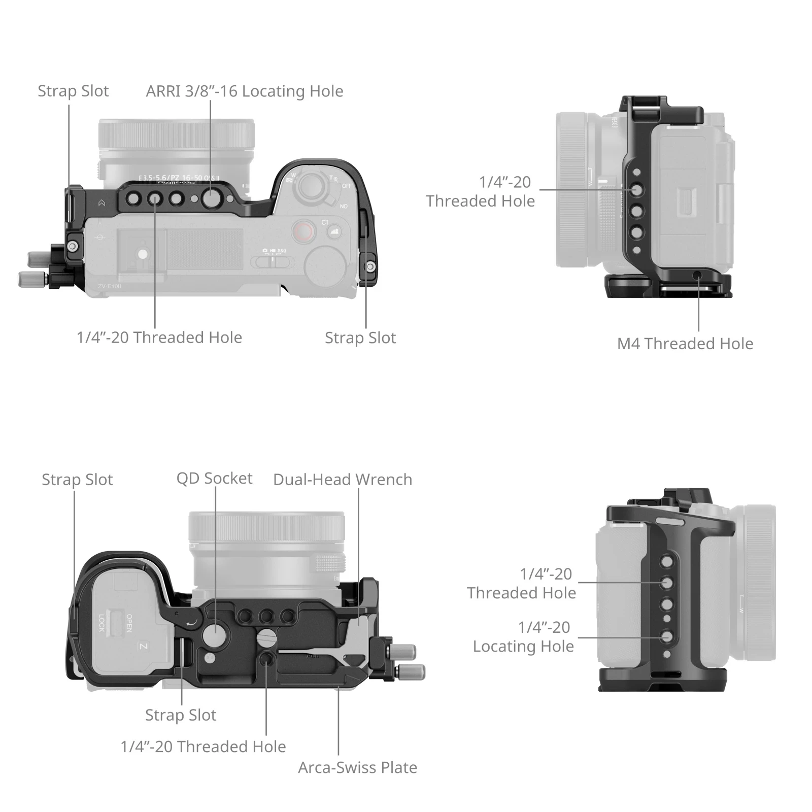 Sony Camera Zv-E10 - Комплект быстросъемной клетки Smallrig HawkLock для