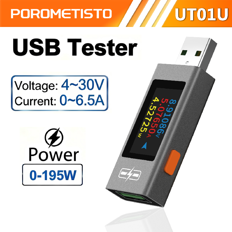 Usb Ammeter Tester - POROMETISTO UT01U USB-тестер Амперметр постоянного напряжения