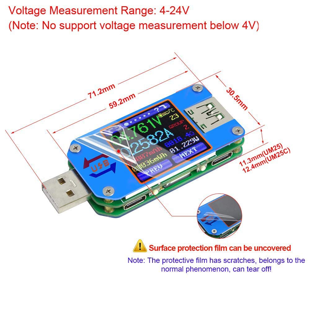 UM25 UM25C Измеритель напряжен – обзор и цена Usb Ammeter Tester